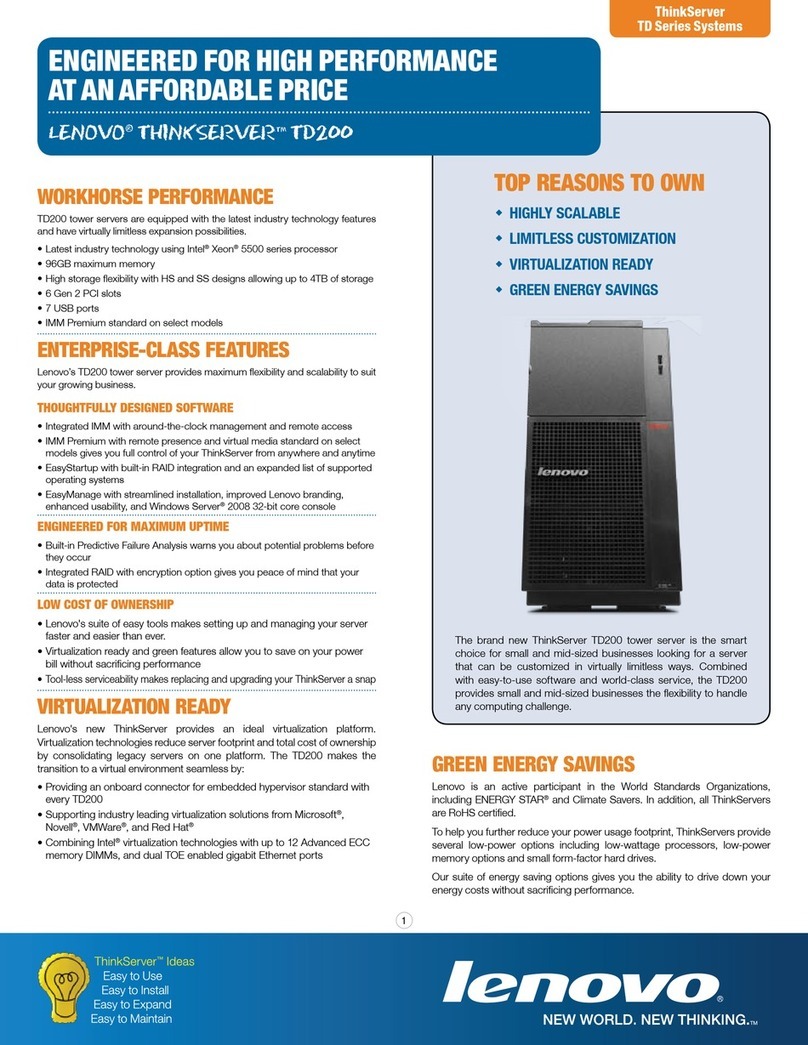 Lenovo ThinkServer TD200 Manuel utilisateur