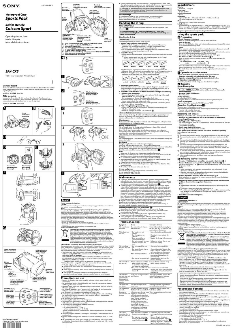 Sony SPK-CXB Manuel utilisateur