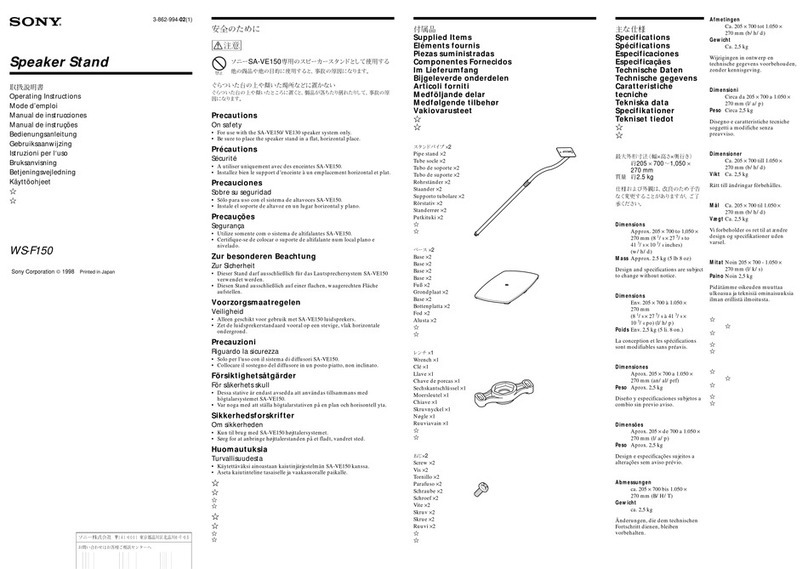Sony WSF-150 Manuel utilisateur