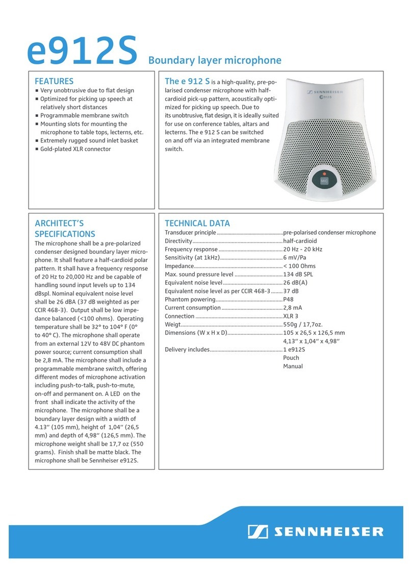 Sennheiser e 912 WH Manuel d'instructions Sennheiser e 912 WH Manuel d'instructions