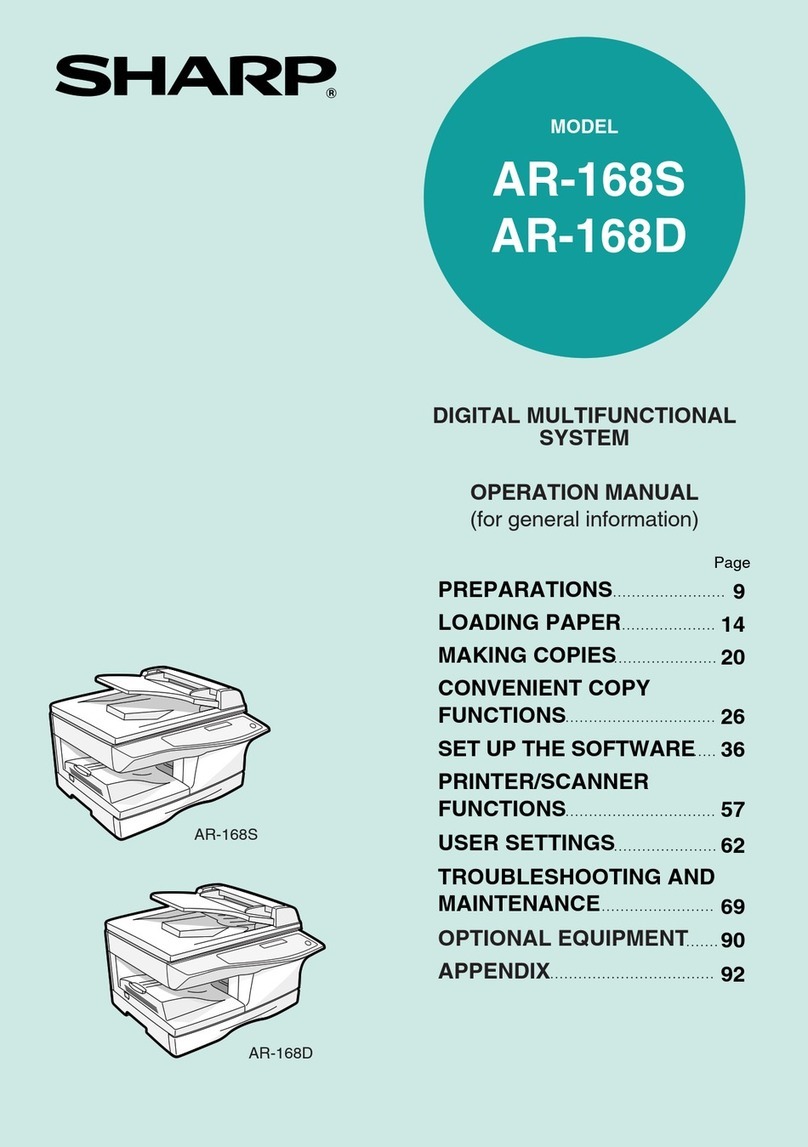 Sharp AR 168D - Digital Imager B/W Laser Manuel utilisateur