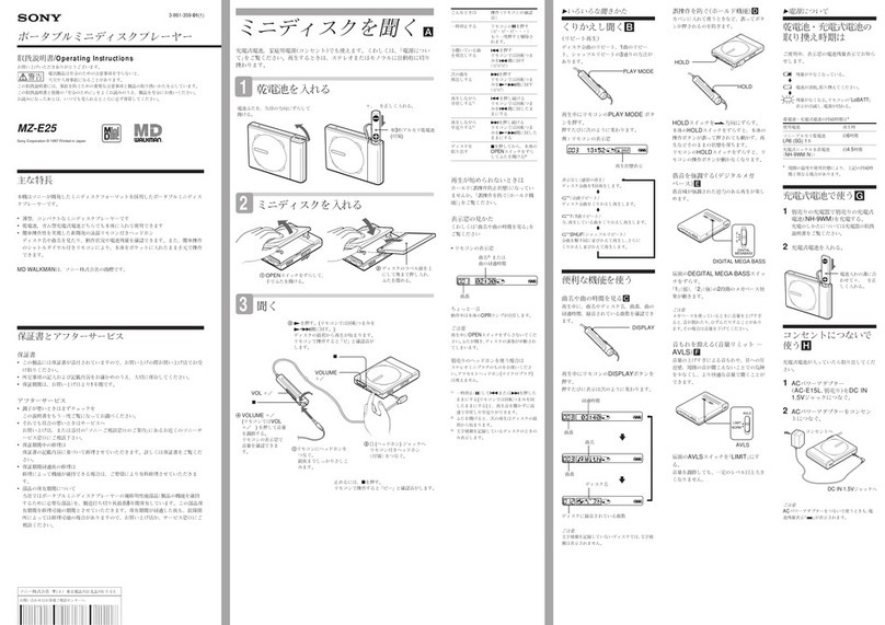 Sony MD Walkman MZ-E25 Manuel utilisateur