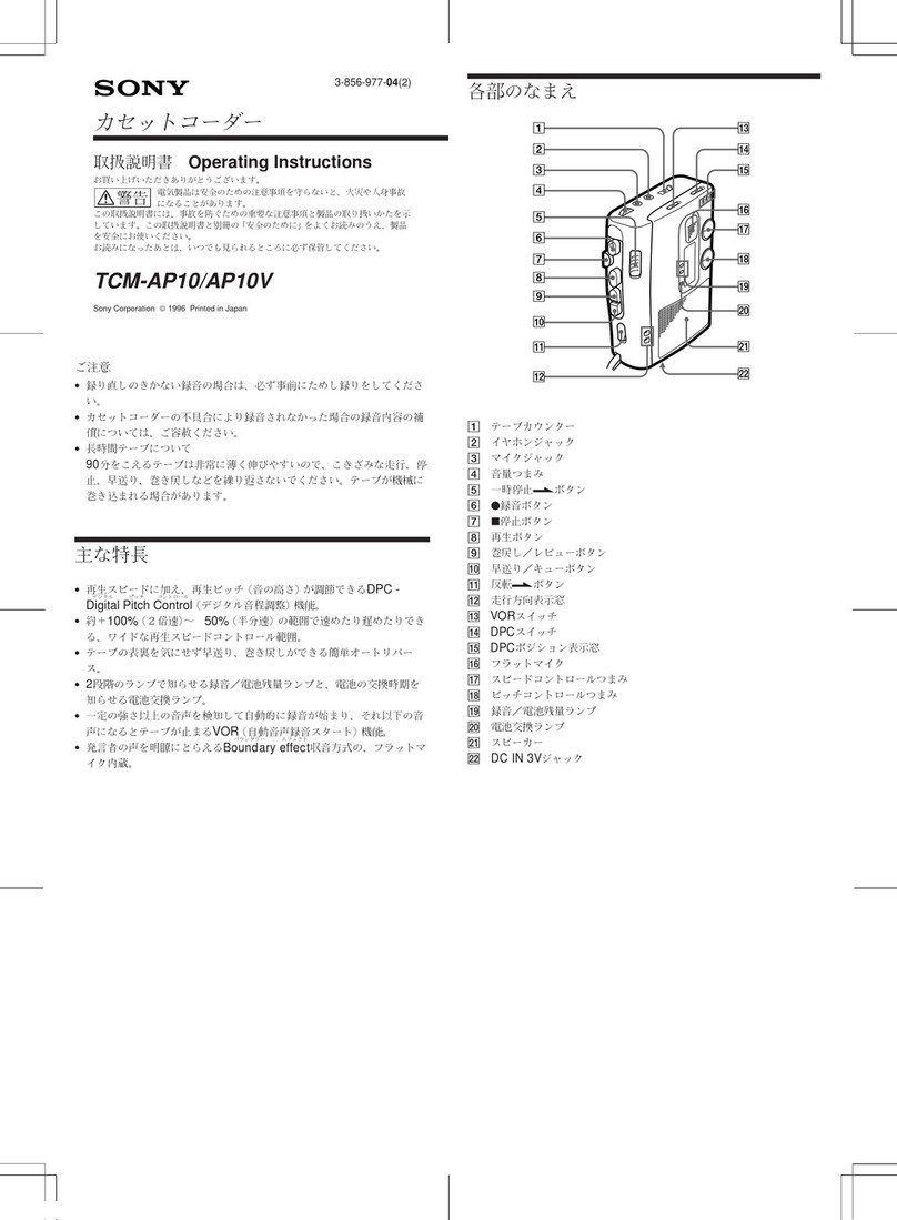 Sony TCM-AP10 Manuel utilisateur