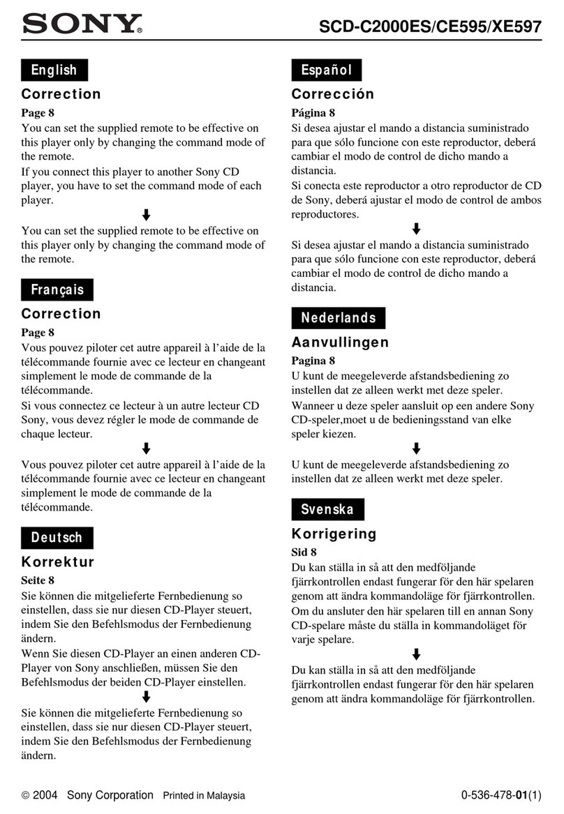 Sony SCD SCD-C2000ES Manuel de l'opérateur