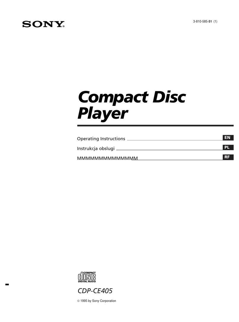 Sony CDP-CE405 - 5 Disc Cd Changer Manuel utilisateur