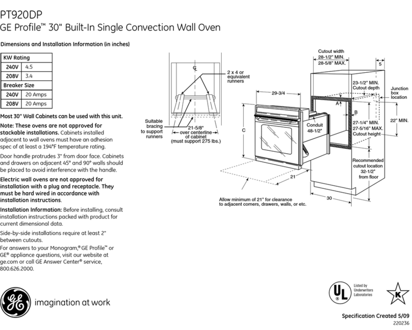 GE Profile PT920DP Manuel