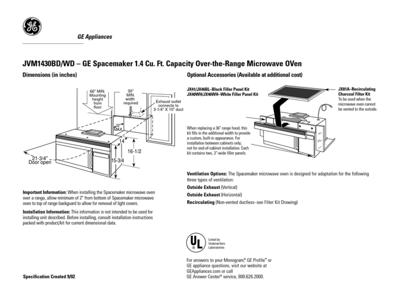 GE Spacemaker JVM1430WD Manuel
