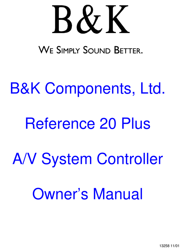 B&K Reference 20 Plus A/V System Controller Manuel utilisateur