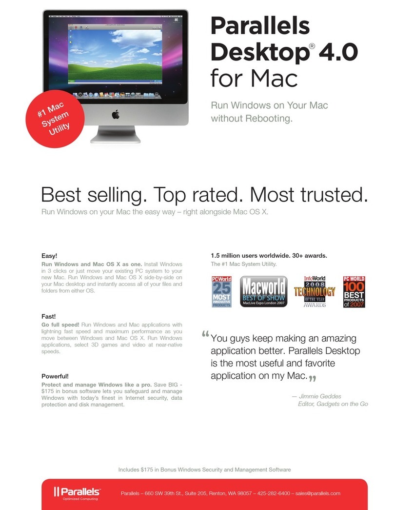 Parallel Parallels Desktop 4.0 Manuel utilisateur