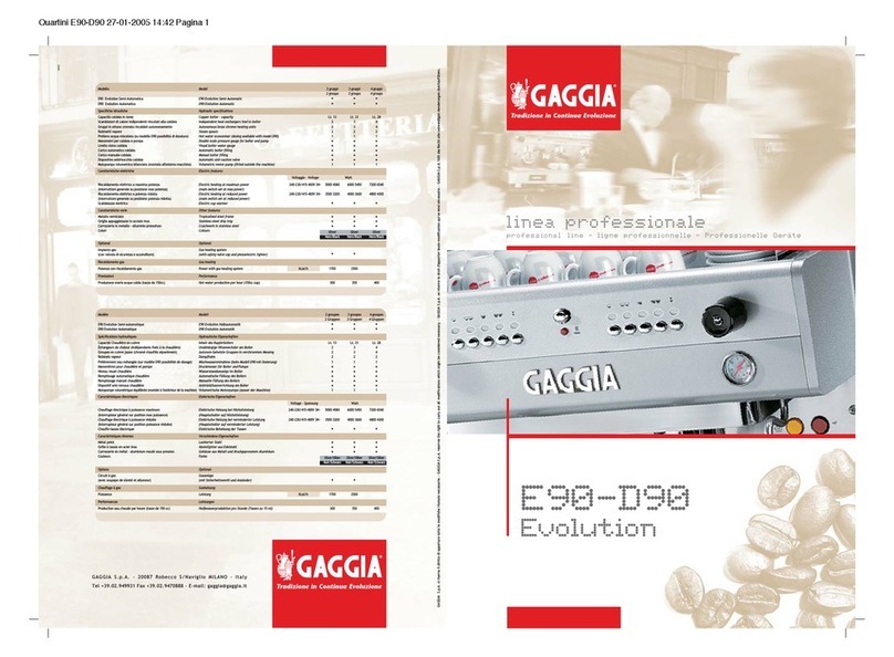 Gaggia D90 Evolution Manuel utilisateur