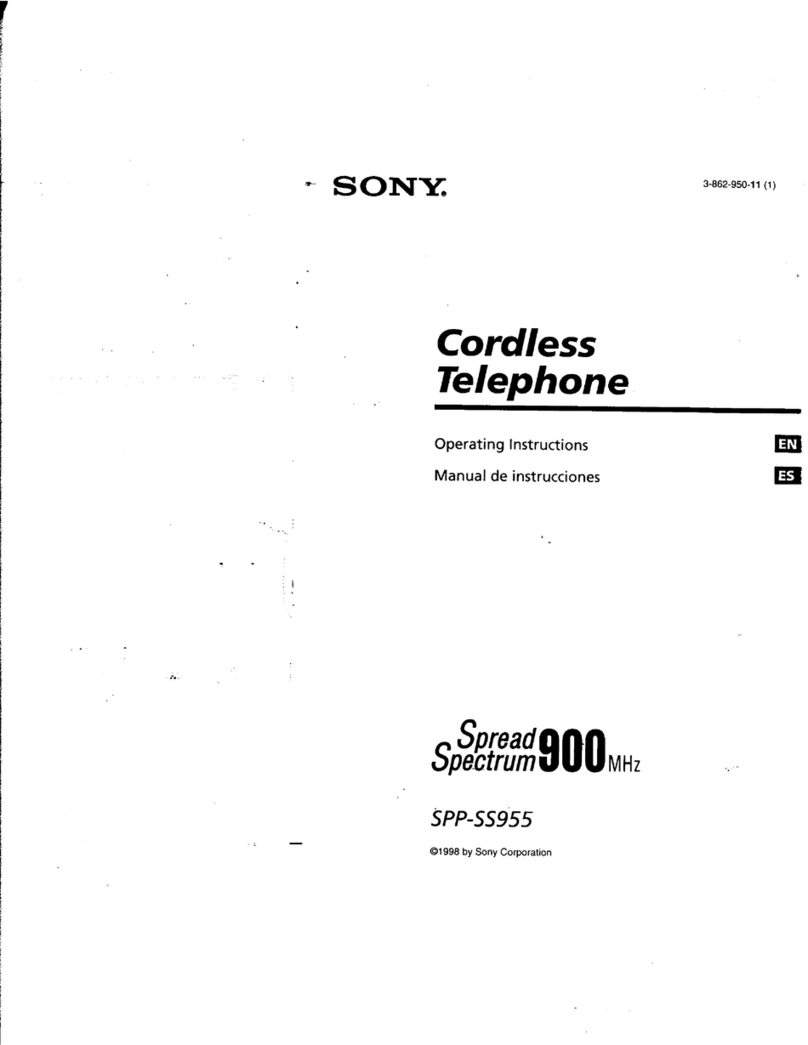 Sony SPP-SS955 - Cordless Telephone Manuel utilisateur Sony SPP-SS955 - Cordless Telephone Manuel utilisateur