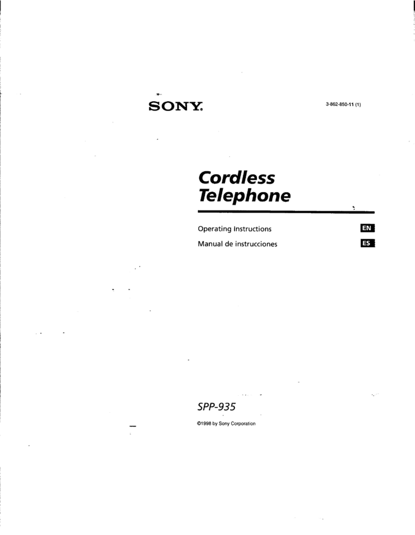 Sony SPP-935 - 900 Mhz Cordless Phone Manuel utilisateur
