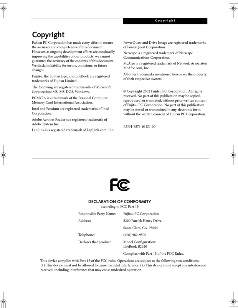 Fujitsu LifeBook B2620 Manuel utilisateur