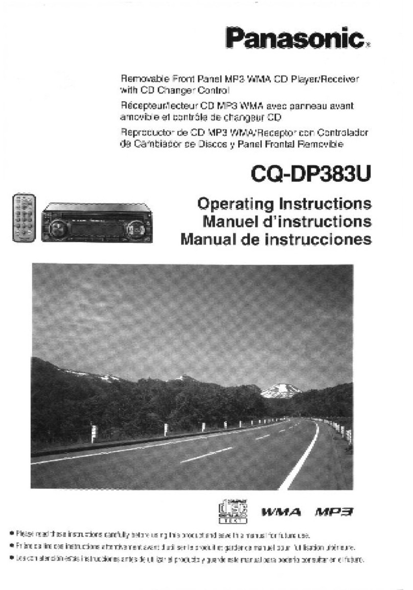 Panasonic CQDP383U - AUTO RADIO/CD DECK Manuel utilisateur