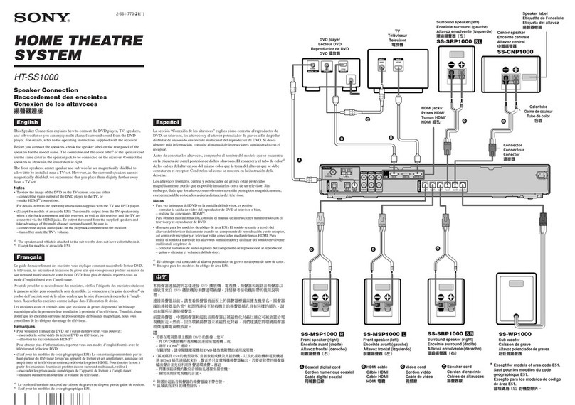 Sony HT-SS1000 Manuel d'instructions