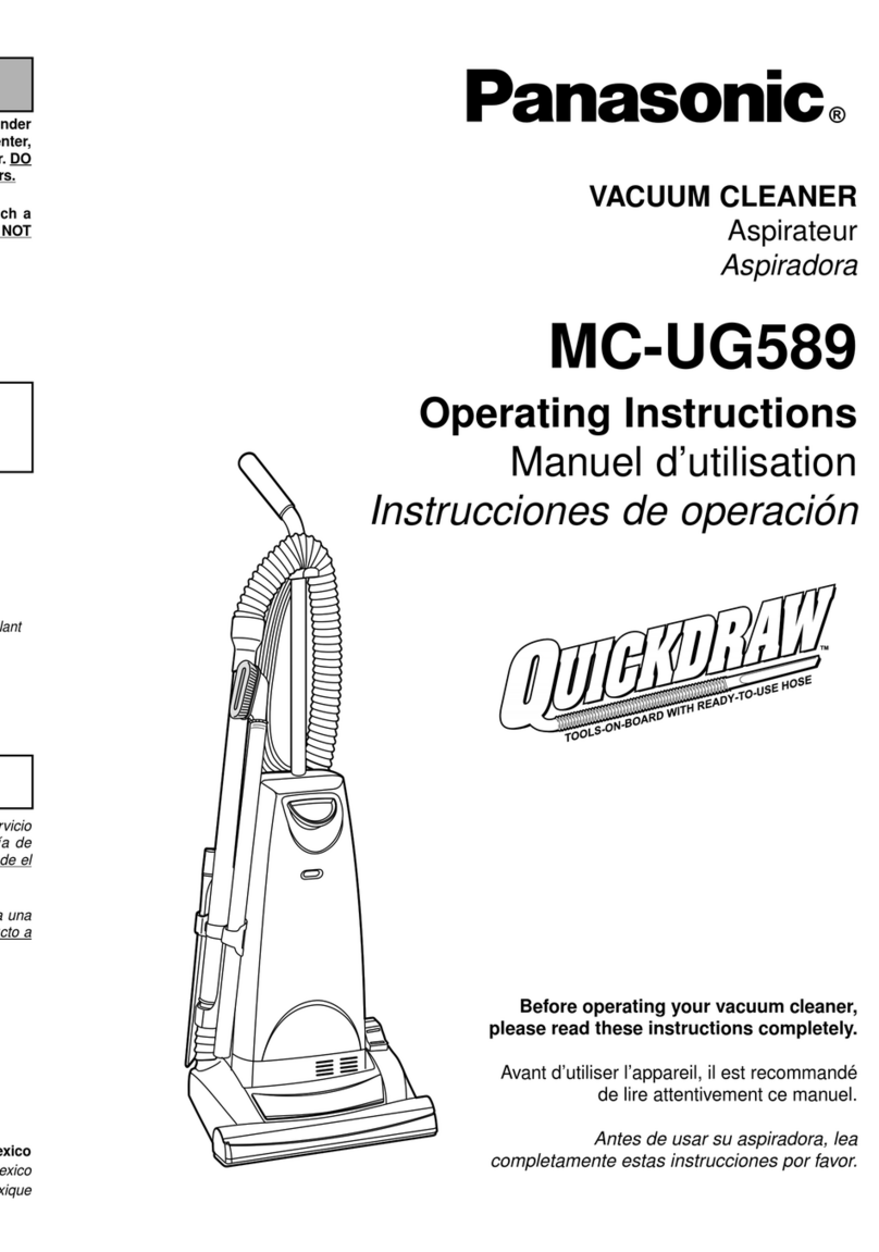 Panasonic MCUG589 - PLATINUM UPRIGHT VACUUM Manuel utilisateur