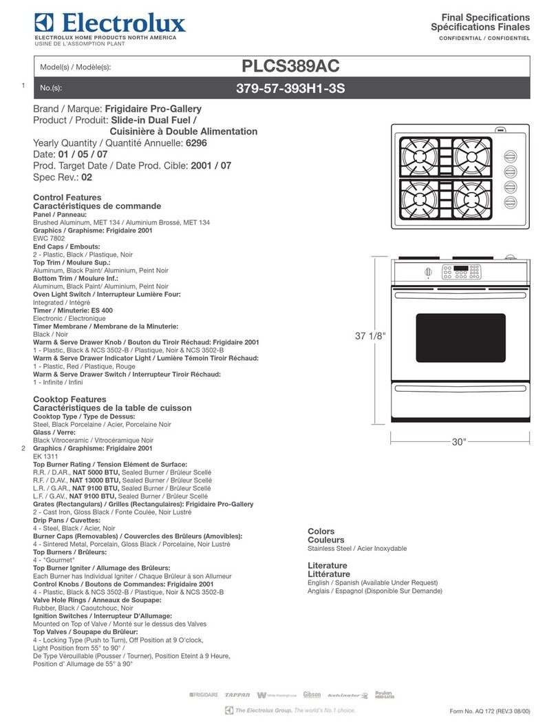 Frigidaire PLCS389A Manuel utilisateur
