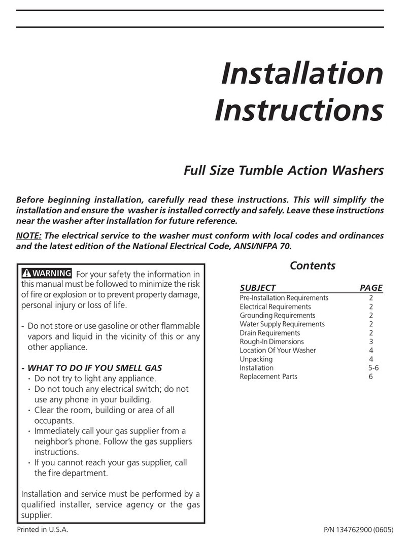 Frigidaire GLTF2940EE0 Manuel utilisateur