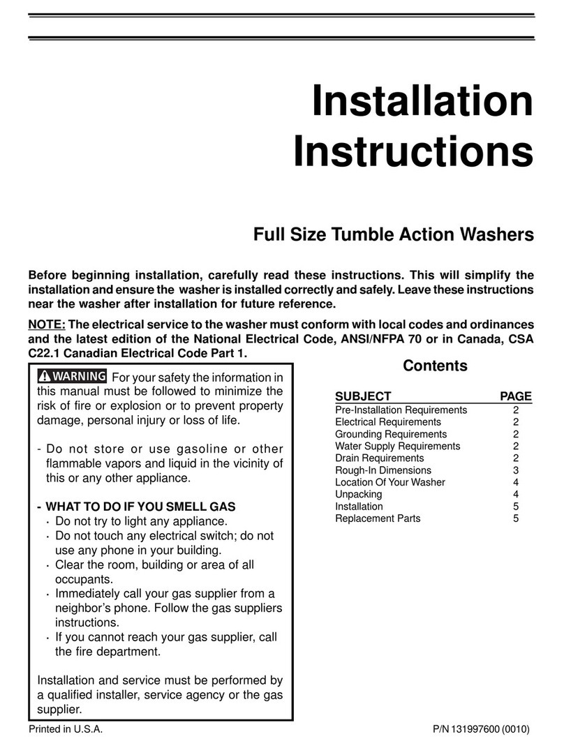 Frigidaire GLTF1040AS Manuel utilisateur