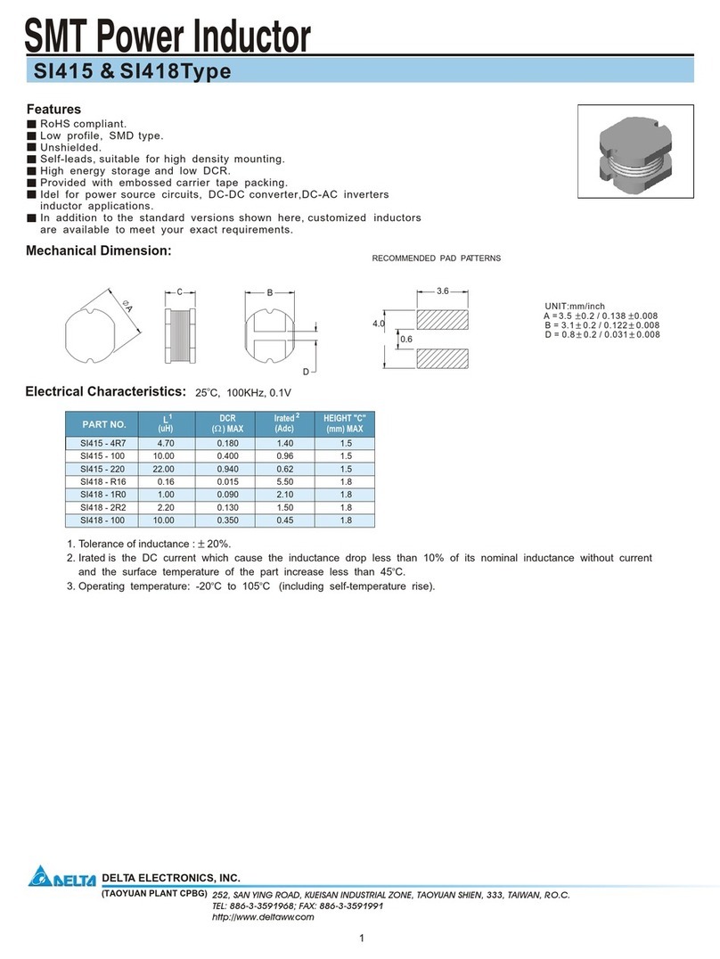 Delta Electronics SI415 Manuel utilisateur Delta Electronics SI415 Manuel utilisateur
