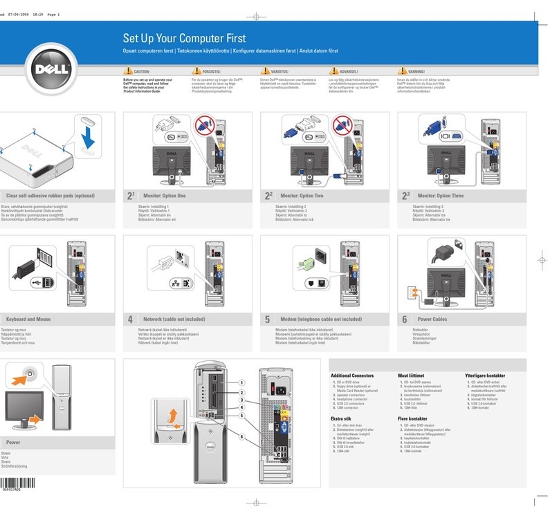 Dell Dimension 0GF017A01 Manuel utilisateur