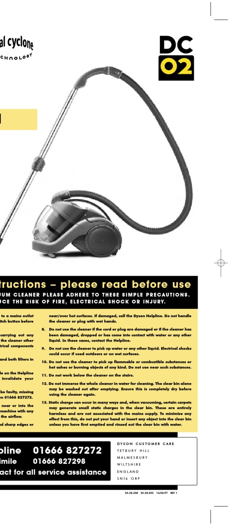 Dyson DC02 Manuel utilisateur