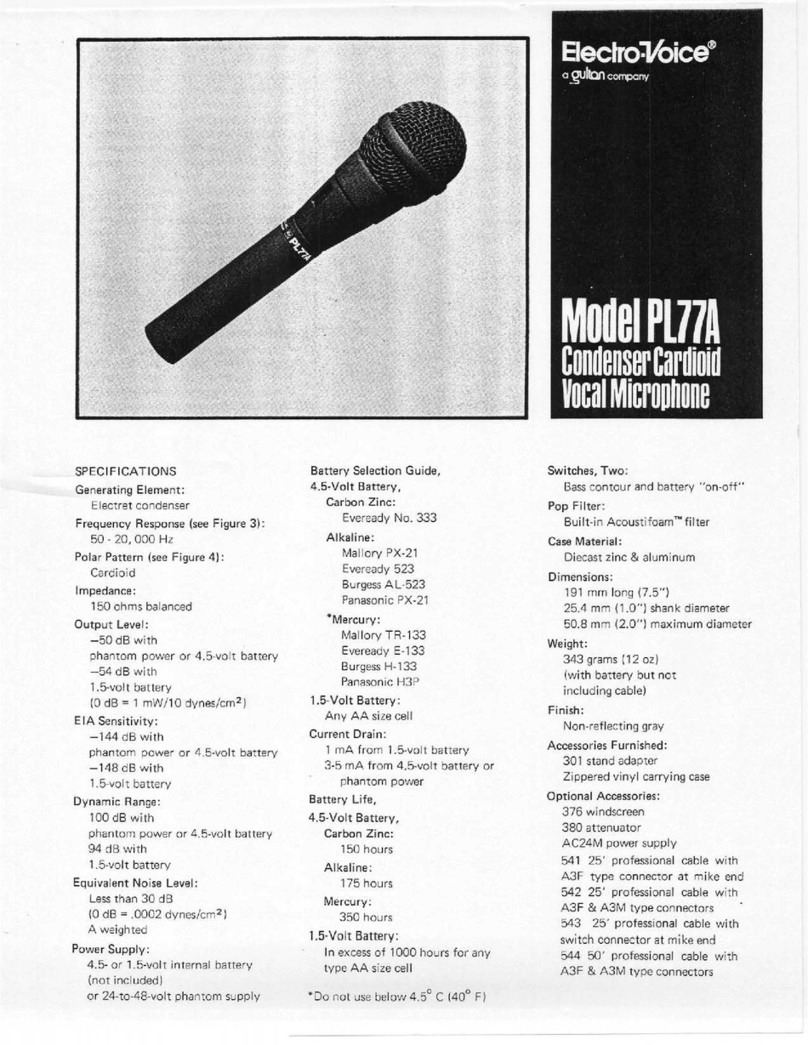 Electro-Voice PL77A Manuel utilisateur