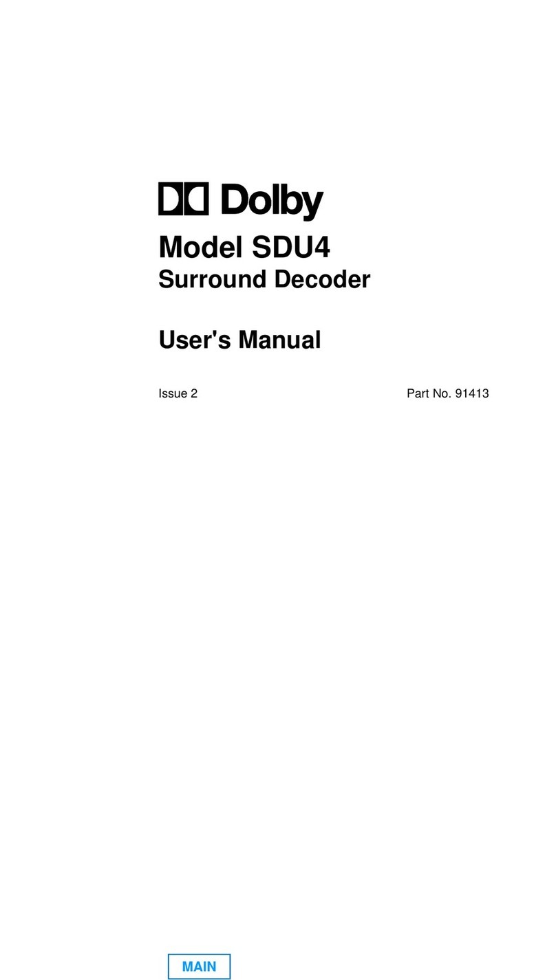 Dolby Laboratories SDU4 Manuel utilisateur