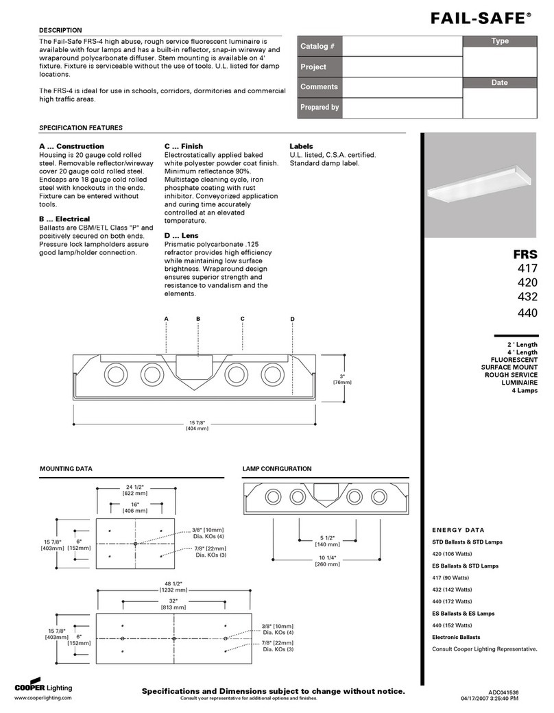 Cooper Lighting 417 Manuel utilisateur