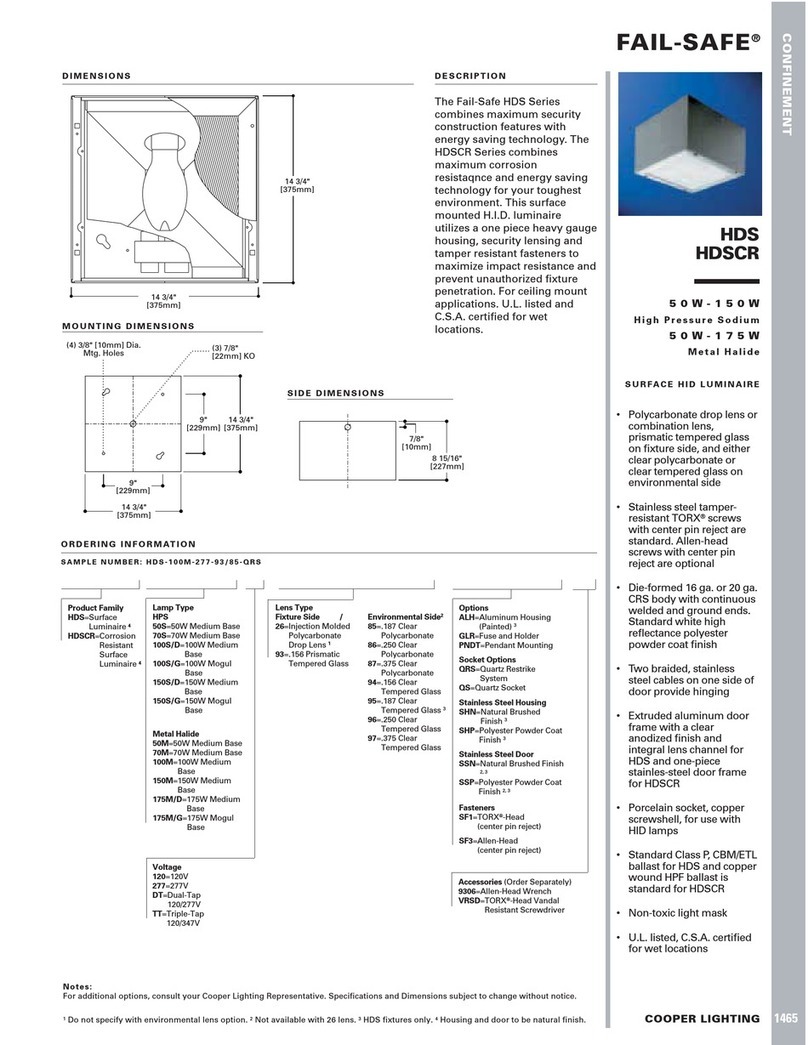 Cooper Lighting FAIL-SAFE HDS Manuel utilisateur