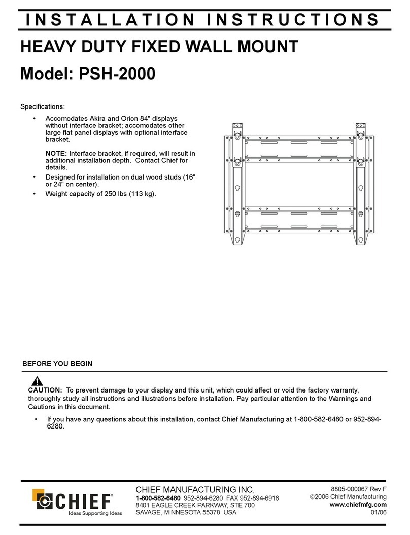 CHIEF PSH-2000 Manuel utilisateur CHIEF PSH-2000 Manuel utilisateur