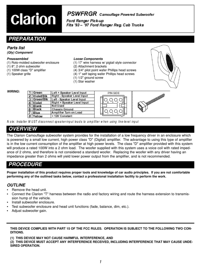 Clarion PSWFRGR Manuel utilisateur