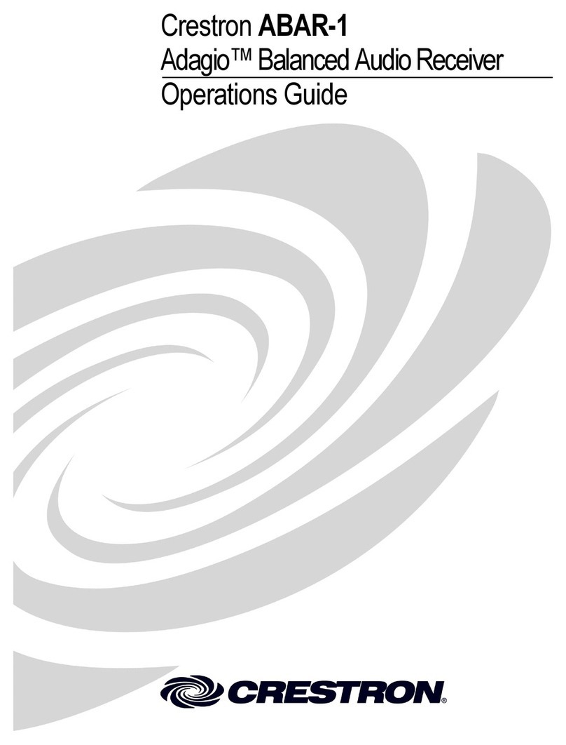 Crestron Adagio ABAR-1 Manuel utilisateur