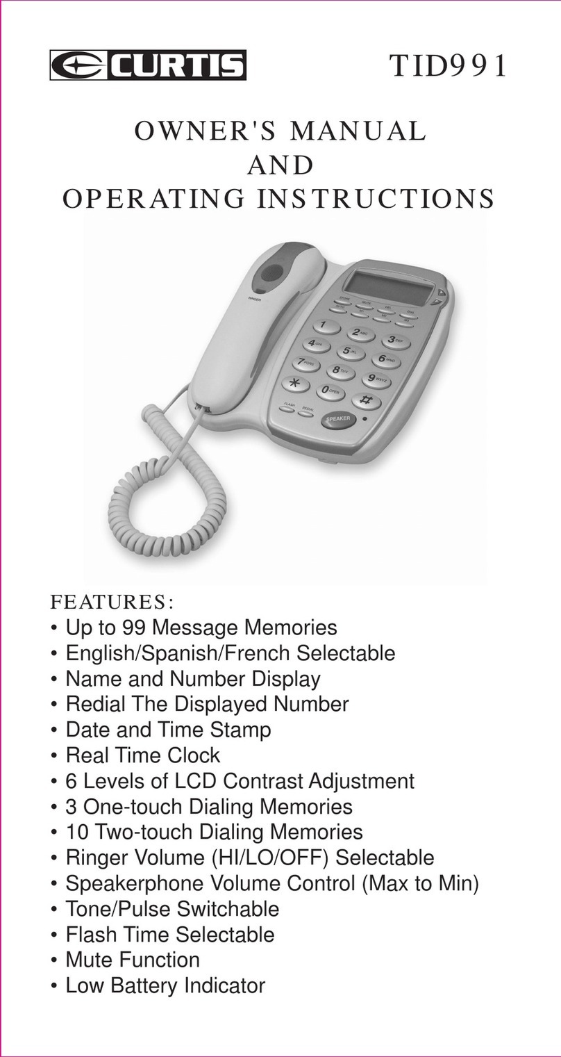 Curtis TID991 Manuel du système