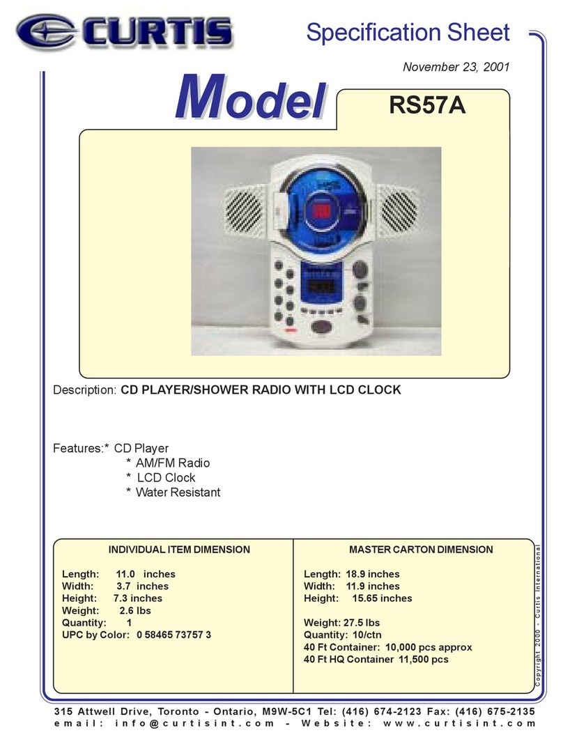 Curtis RS57A Manuel utilisateur Curtis RS57A Manuel utilisateur
