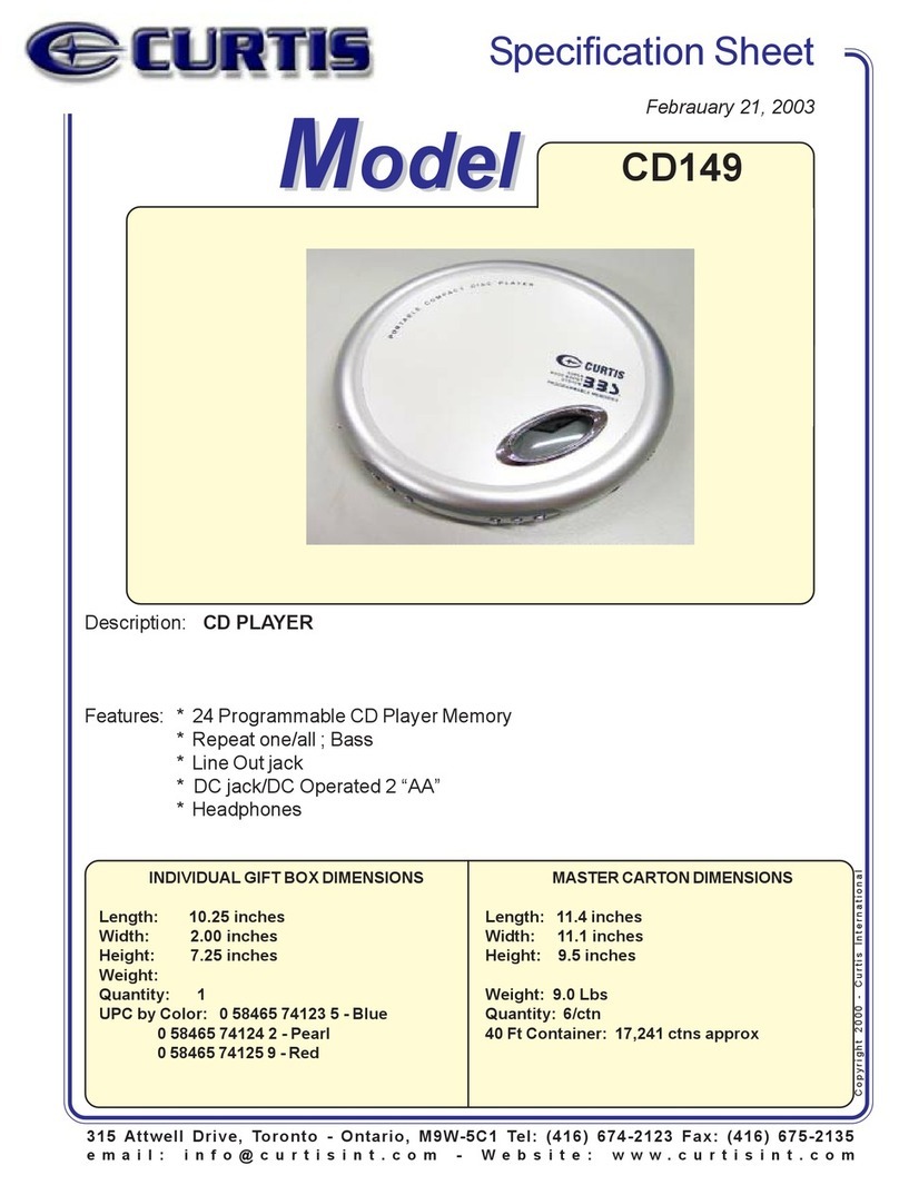 Curtis Curtis CD149 CD149 CD149 Manuel utilisateur Curtis Curtis CD149 CD149 CD149 Manuel utilisateur
