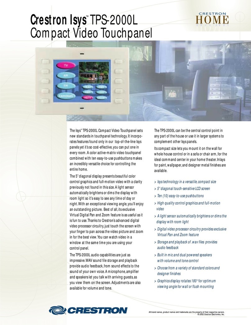 Crestron Lsys TPS 2000L Manuel utilisateur
