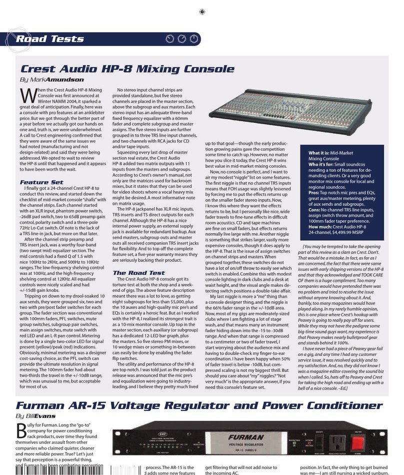 Crest Audio HP-8 Manuel utilisateur