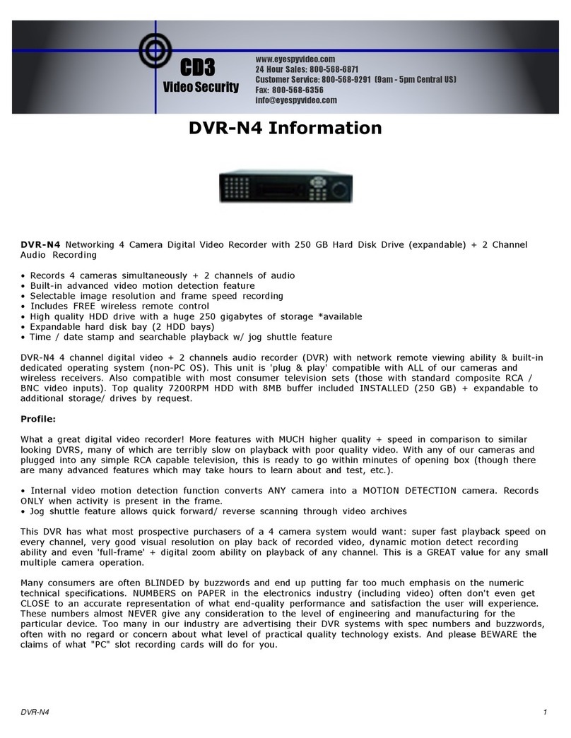CD3 Video Security DVR-N4 Manuel utilisateur