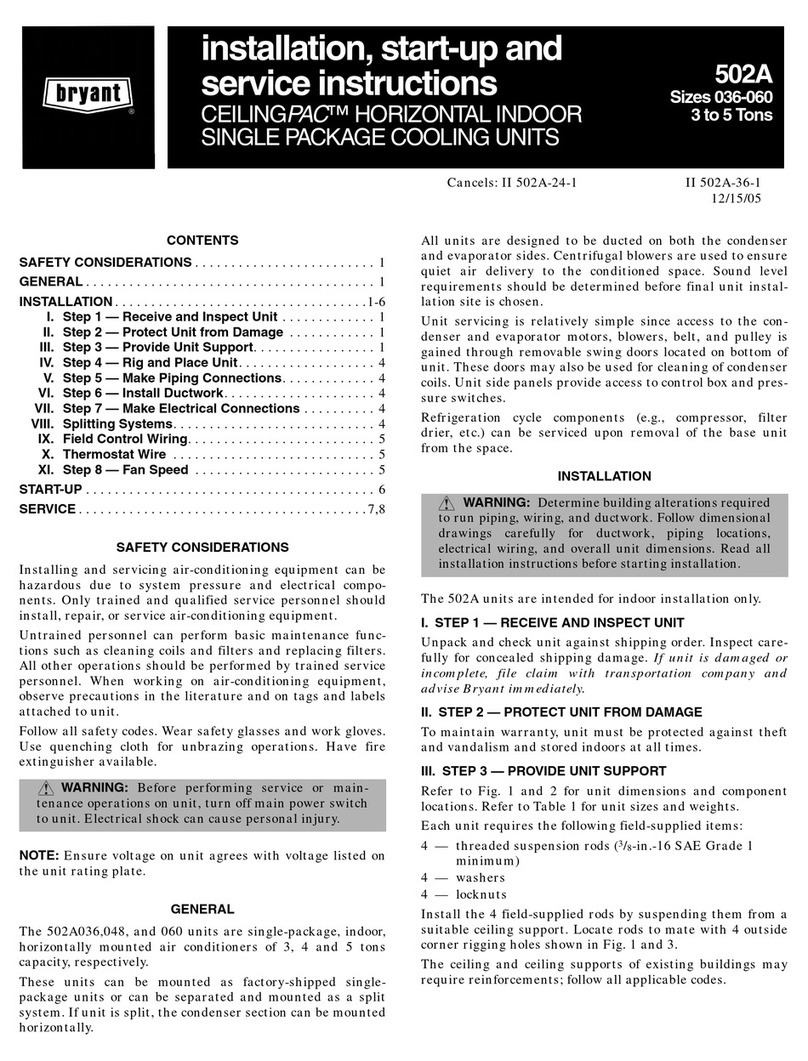 Bryant 502A Dimensions et guide d'installation