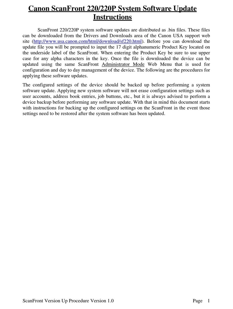 Canon ScanFront 220 Manuel technique