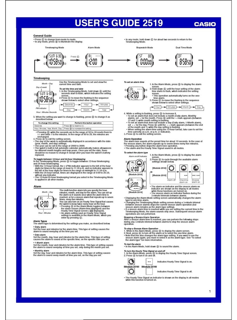 Casio 2519 Manuel utilisateur