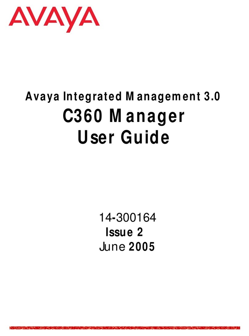 Avaya C360 Manager Manuel utilisateur Avaya C360 Manager Manuel utilisateur