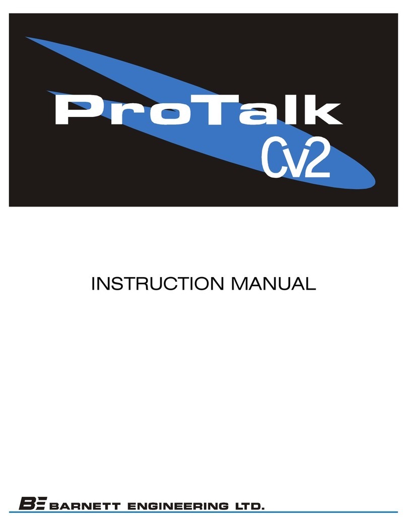 Barnett Engineering PRO TALK CV2 Manuel utilisateur Barnett Engineering PRO TALK CV2 Manuel utilisateur