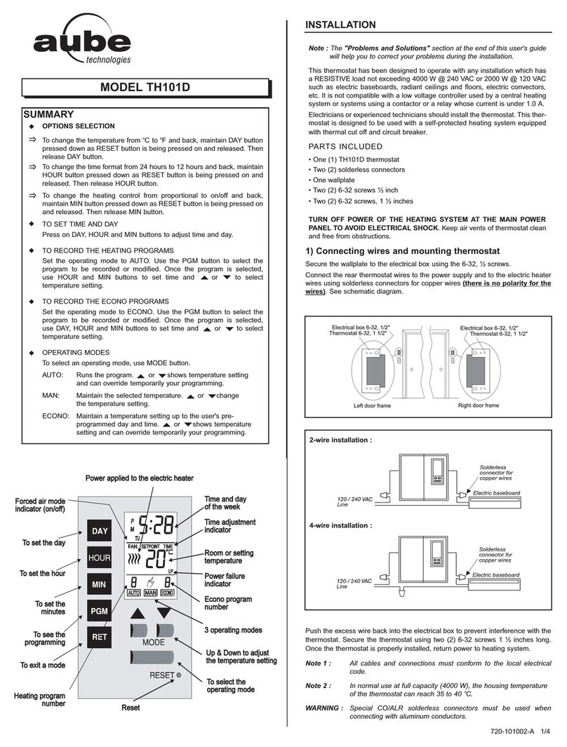 Aube Technologies TH101D Manuel utilisateur