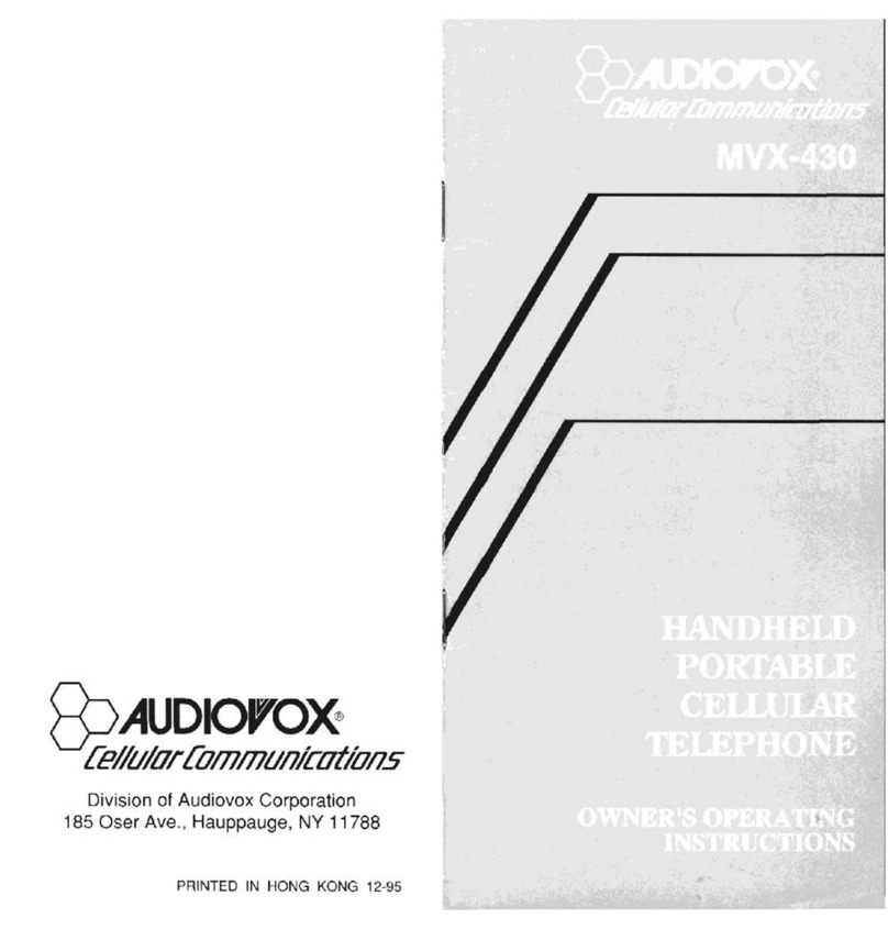 Audiovox MVX-430 Manuel d'utilisation