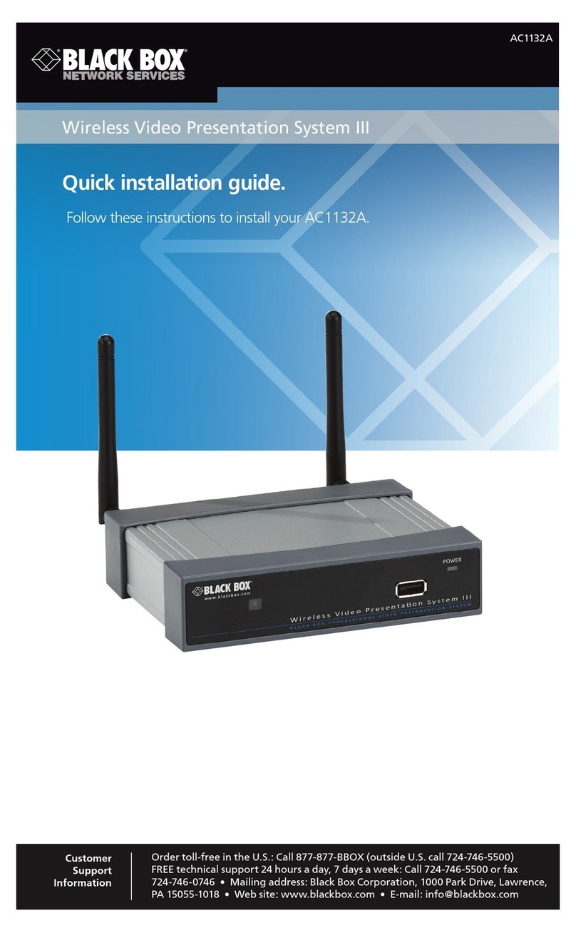 Black Box Wireless Video Presentation System III... Manuel utilisateur