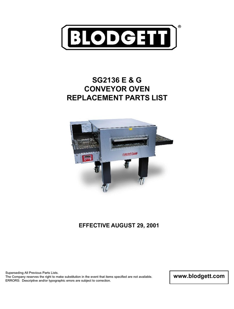 Blodgett SG2136 E & G Guide d'application