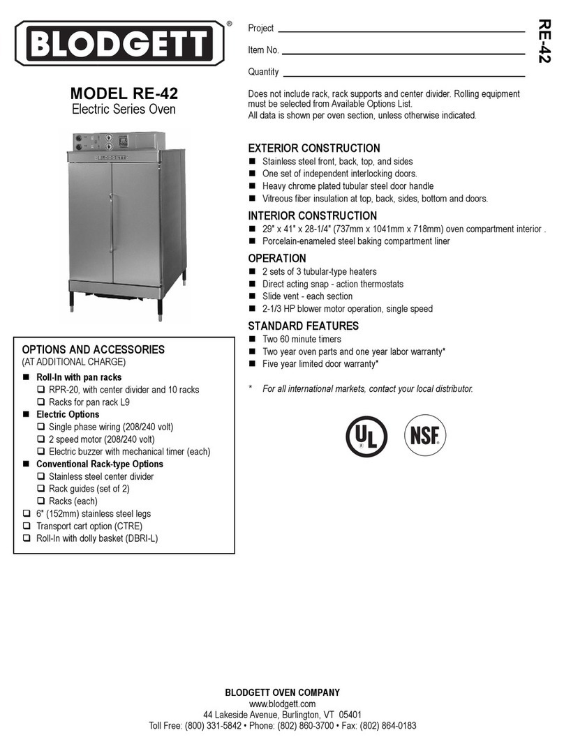 Blodgett RE-42 Manuel utilisateur