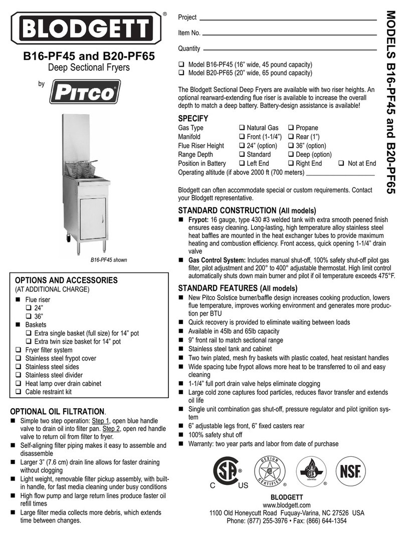 Blodgett Pitco B16-PF45 Manuel utilisateur